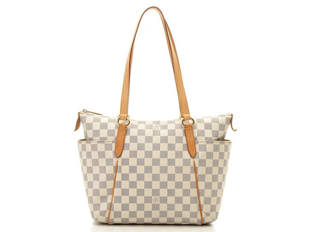 LOUIS VUITTON Totally Damier Azur White Shoulder Bag
